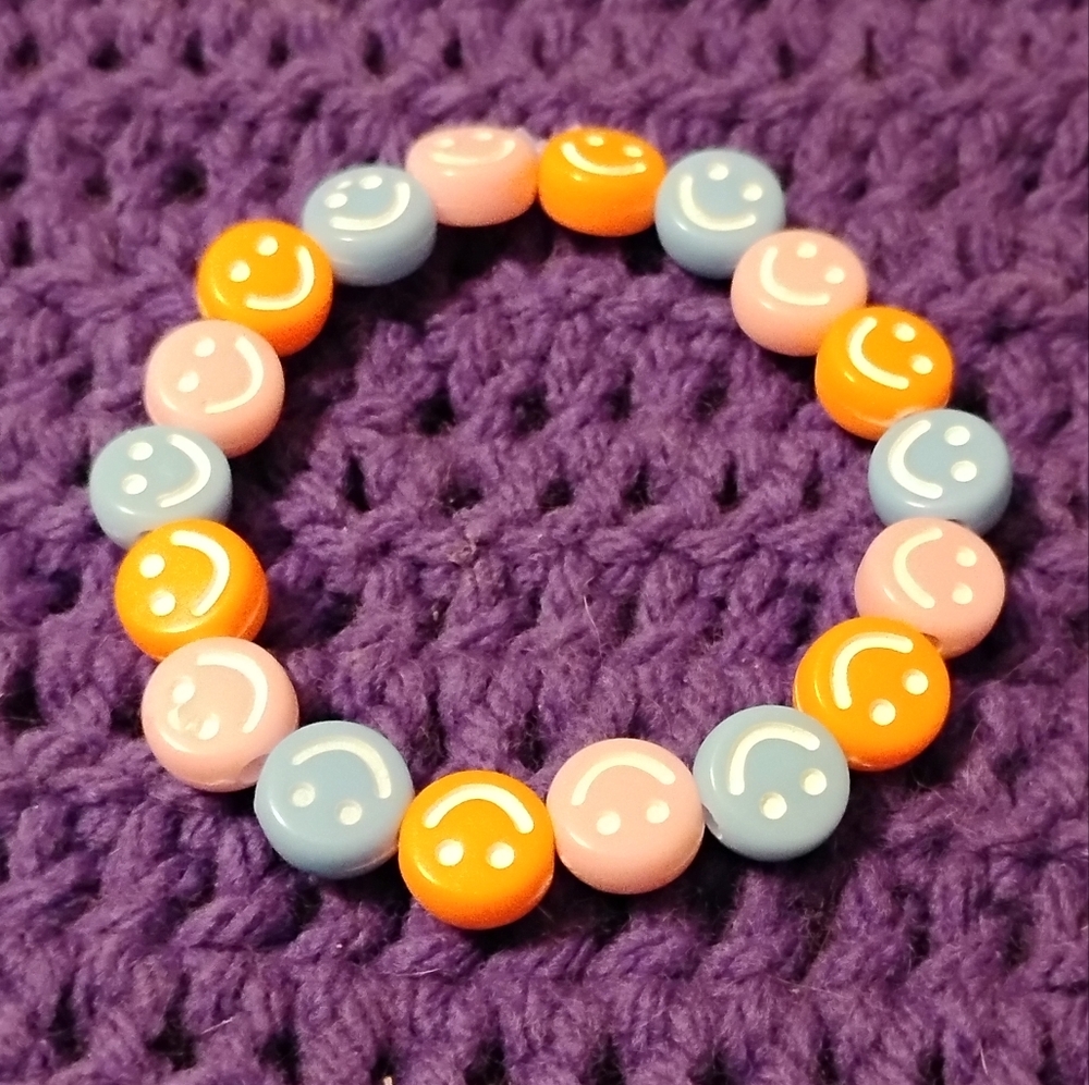Handmade Colorful Smiley Bead Bracelet